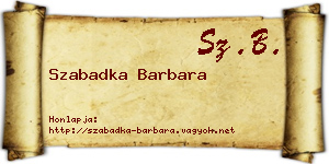 Szabadka Barbara névjegykártya