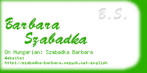 barbara szabadka business card